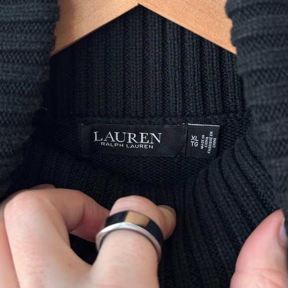 Lauren Ralph Lauren Intarsia Knit Elk Sweater Size XL Turtleneck Crest FLAW - Picture 5 of 10